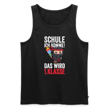 1.Klasse Ninja Erstklässler Geschenk - Männer Premium Bio Tank Top - Schwarz - Vorne - Michal (187cm)