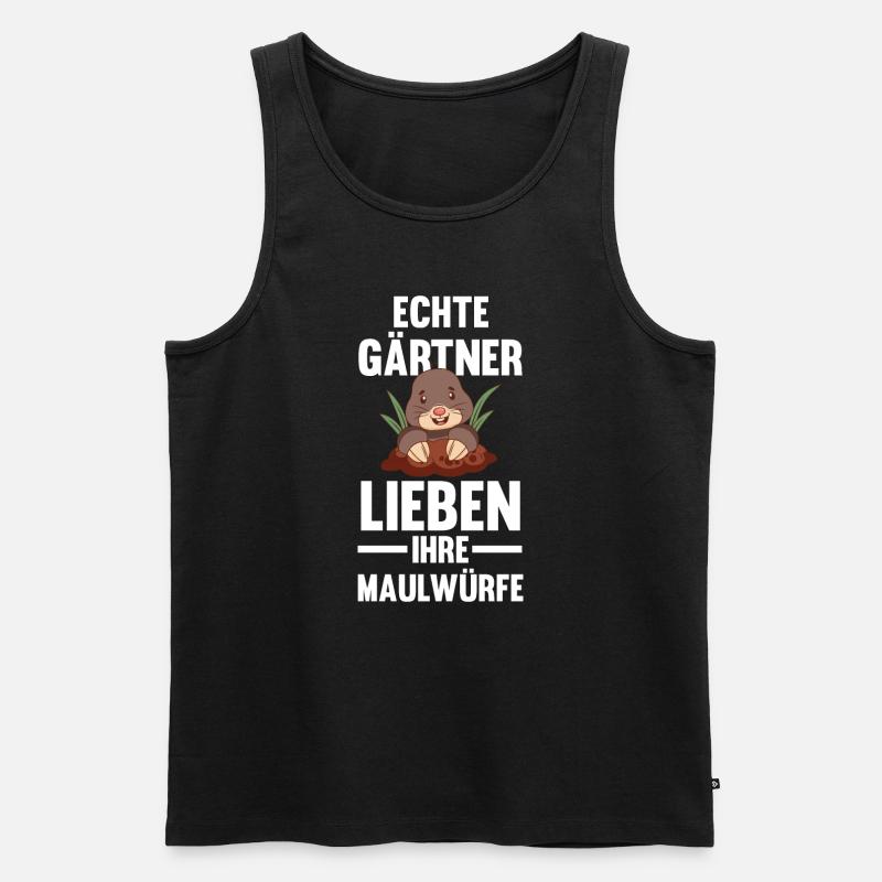 Maulwurf Garten Gärtnern Geschenk - Männer Premium Bio Tank Top - Schwarz
