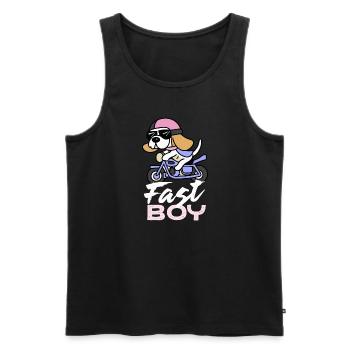Fast Boy Beagle Dog Cadeau Rétro Fast Boy - Débardeur bio Premium Homme - noir - Devant - AI Model Male 178 light (178cm)