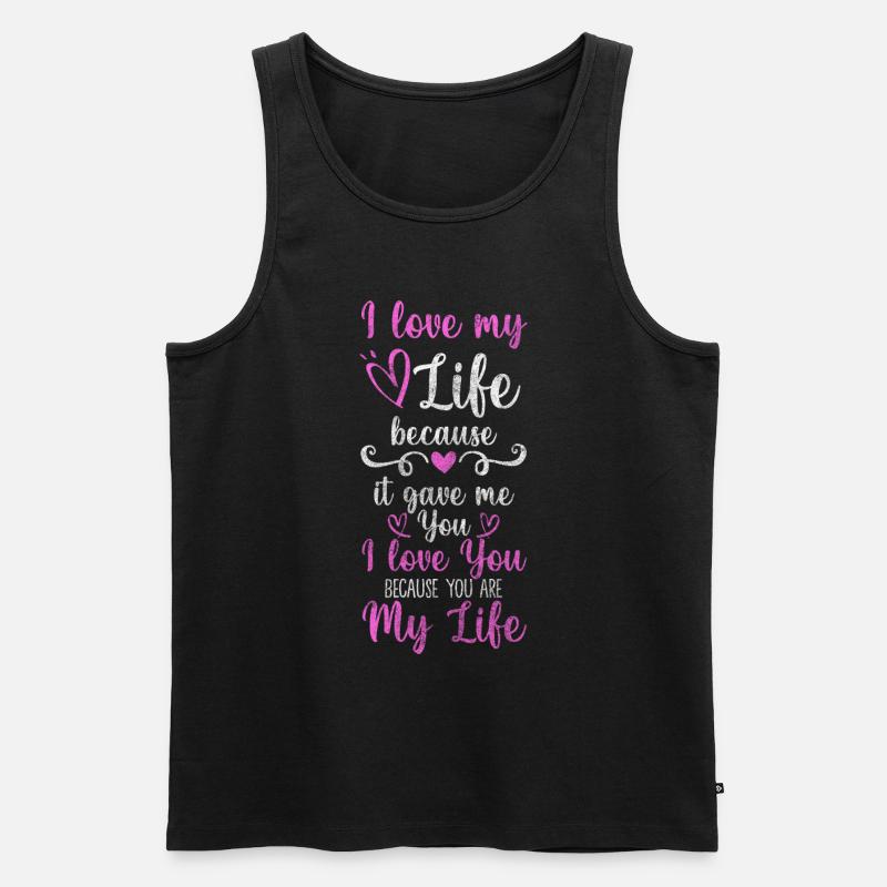 Liebe Romantisch Lieben Freunde - Männer Premium Bio Tank Top - Schwarz
