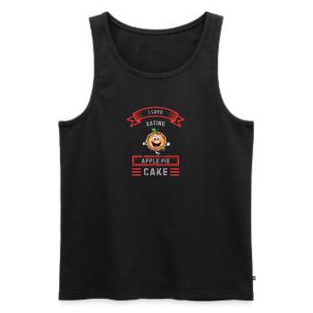 Ich liebe es, Apfelkuchen zu essen - Männer Premium Bio Tank Top - Schwarz - Vorne - AI Model Male 178 light (178cm)