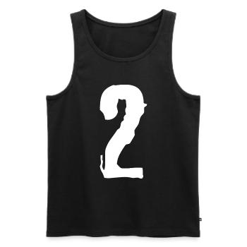 Maillot numéro 2 - Débardeur bio Premium Homme - noir - Devant - Michal (187cm)