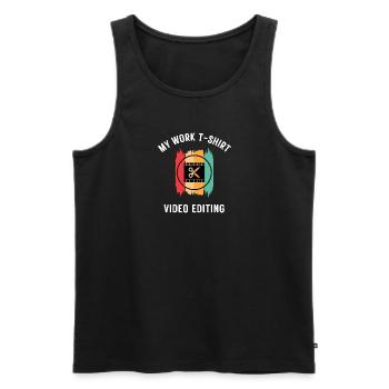 Video Editor Work T-Shirt - Männer Premium Bio Tank Top - Schwarz - Vorne - AI Model Male 178 light (178cm)
