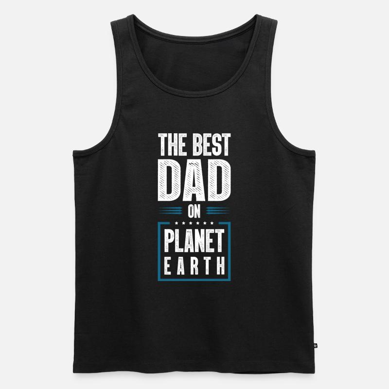 Bester Papa Spruch Dad Vater - Männer Premium Bio Tank Top - Schwarz