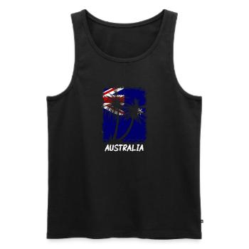 Australia Flag Down Under Australian Flag - Men's Premium Organic Tank Top - black - Front - AI Model Male 178 light (178cm)