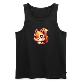 Écureuil de sport à tête mignonne pour les amoureux des animaux - Débardeur bio Premium Homme - noir - Devant - Michal (187cm)