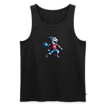 Amoureux de la chèvre et d’équipe handball - Débardeur bio Premium Homme - noir - Devant - Michal (187cm)