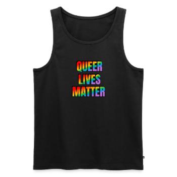 Queer lives matter - Men's Premium Organic Tank Top - black - Front - Michal (187cm)