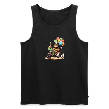 Enduro Turtle Birthday Party Adventure - Men's Premium Organic Tank Top - black - Front - Michal (187cm)
