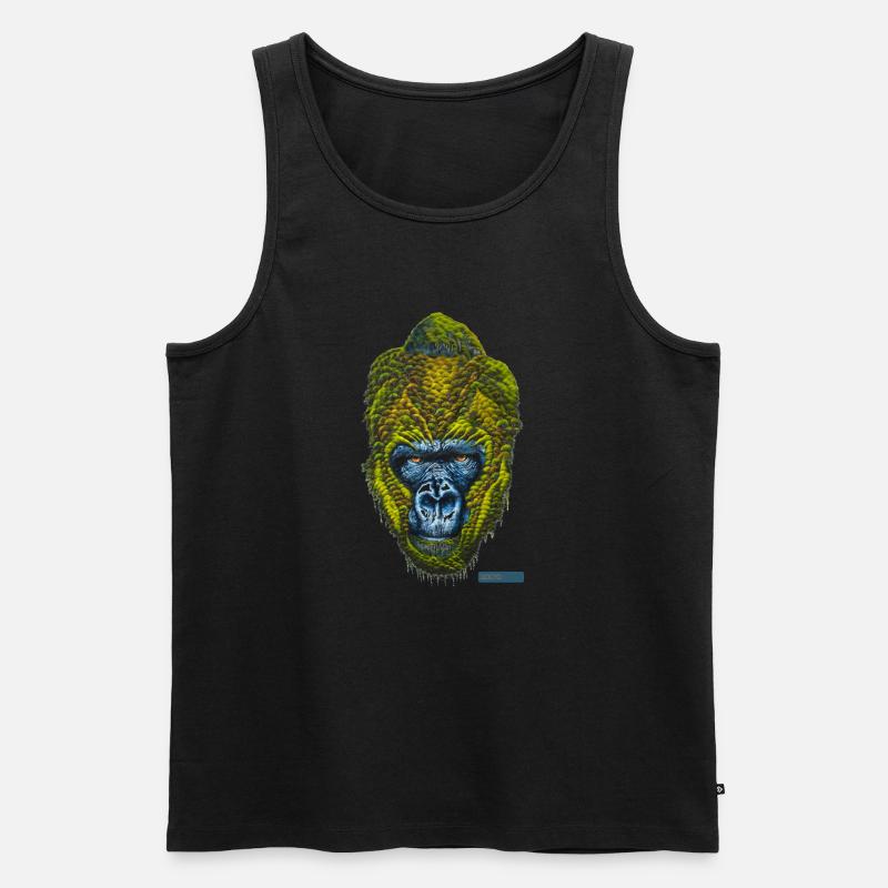 Gorilla - Männer Premium Bio Tank Top - Schwarz