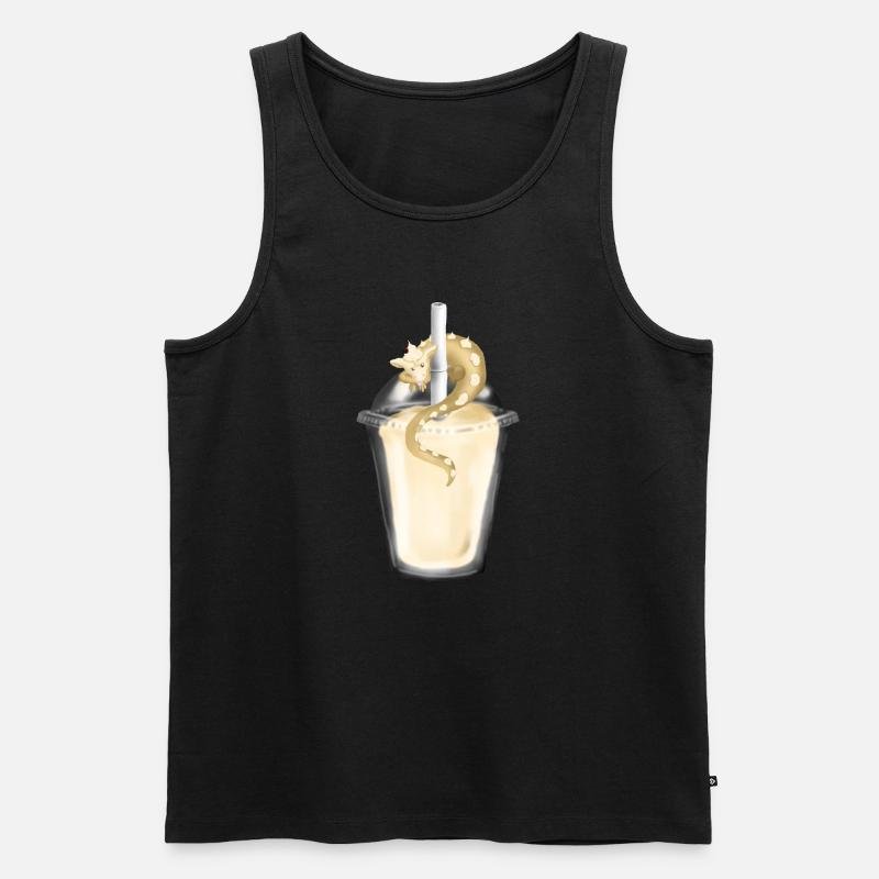 Milchshake mit Drache - Männer Premium Bio Tank Top - Schwarz
