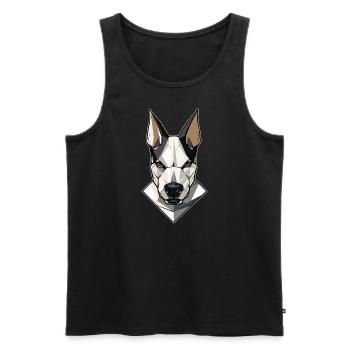 Bull terrier - Débardeur bio Premium Homme - noir - Devant - AI Model Male 178 light (178cm)