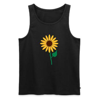 Blume - Männer Premium Bio Tank Top - Schwarz - Vorne - Michal (187cm)
