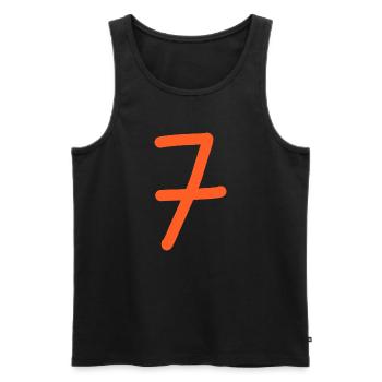 7 Nummer sieben Zahl orangen Geburtstag - Männer Premium Bio Tank Top - Schwarz - Vorne - AI Model Male 178 light (178cm)
