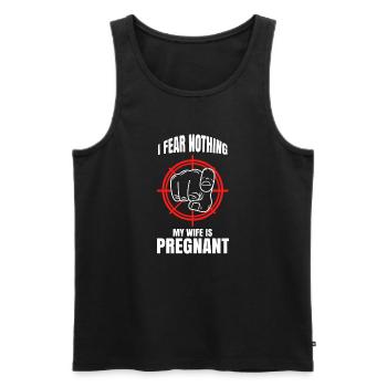 Drôles de dictons papa parents famille enceinte - Débardeur bio Premium Homme - noir - Devant - Michal (187cm)