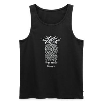 Pineapple Power Pattern - Men's Premium Organic Tank Top - black - Front - Michal (187cm)