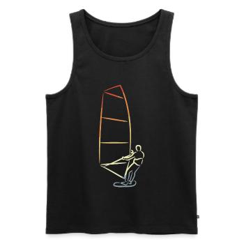 Vintage Windsurfers - Men's Premium Organic Tank Top - black - Front - AI Model Male 178 light (178cm)