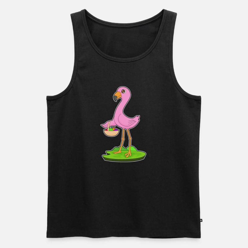 Flamingo Frucht Korb - Männer Premium Bio Tank Top - Schwarz