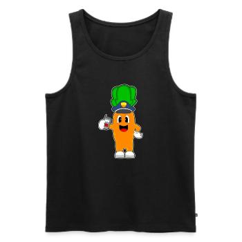Carrot Policier Microphone Police - Débardeur bio Premium Homme - noir - Devant - Michal (187cm)