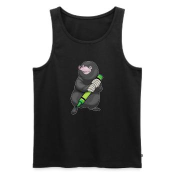 Maulwurf Schüler Wachsmalstift Schule - Männer Premium Bio Tank Top - Schwarz - Vorne - Michal (187cm)