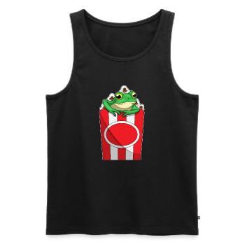 Frosch Popcorn - Männer Premium Bio Tank Top - Schwarz - Vorne - Michal (187cm)