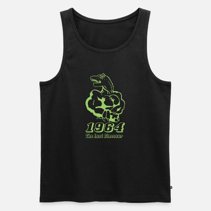 Geburtsjahr1964 Dinosaur einfarbig - Männer Premium Bio Tank Top - Schwarz