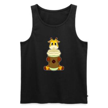 Giraffe Coffee to go Becher - Männer Premium Bio Tank Top - Schwarz - Vorne - Michal (187cm)