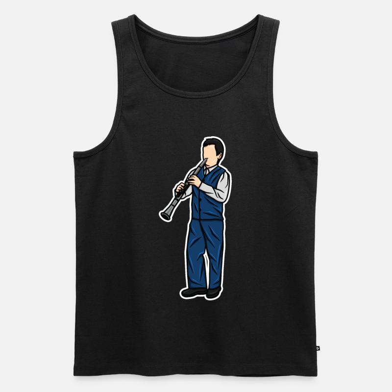 Kleiner Klarinettist - Männer Premium Bio Tank Top - Schwarz