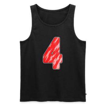 4 - Four Number Number Pattern Red - Men's Premium Organic Tank Top - black - Front - AI Model Male 178 light (178cm)