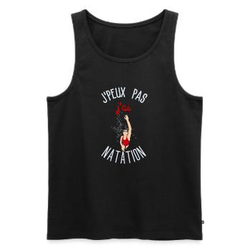 Ich kann nicht schwimmen - Männer Premium Bio Tank Top - Schwarz - Vorne - Michal (187cm)