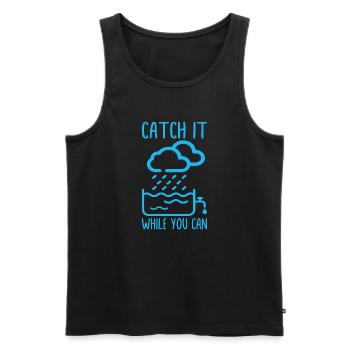 Catch it while you can Bathtub - Men's Premium Organic Tank Top - black - Front - AI Model Male 178 light (178cm)
