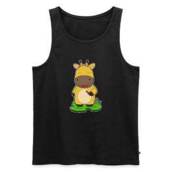 Giraffe Chocolate Bar - Men's Premium Organic Tank Top - black - Front - AI Model Male 178 light (178cm)