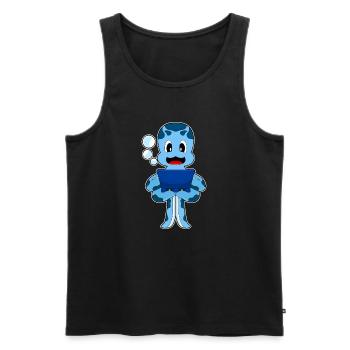 Krake Laptop - Männer Premium Bio Tank Top - Schwarz - Vorne - Michal (187cm)