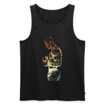 Vintage Boxer - Männer Premium Bio Tank Top - Schwarz - Vorne - Michal (187cm)