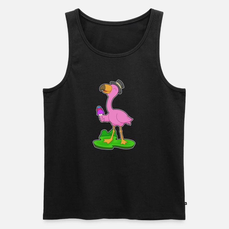 Flamingo Waffeleis - Männer Premium Bio Tank Top - Schwarz