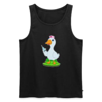 Infirmière Canard Vie Quotidienne - Débardeur bio Premium Homme - noir - Devant - Michal (187cm)