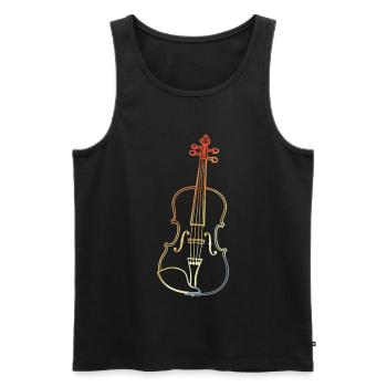 Dessin de violon vintage - Débardeur bio Premium Homme - noir - Devant - Michal (187cm)