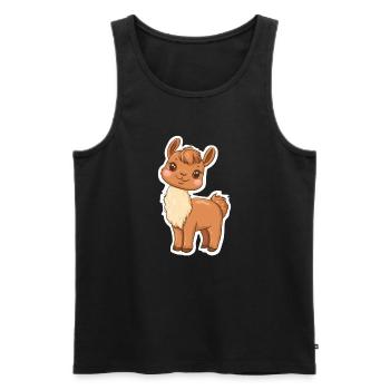 Llama Alpaca Llama Animal Gift - Men's Premium Organic Tank Top - black - Front - Michal (187cm)