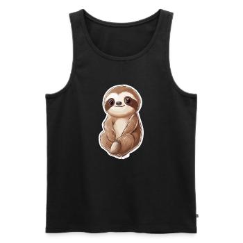 Faultier - Männer Premium Bio Tank Top - Schwarz - Vorne - AI Model Male 178 light (178cm)