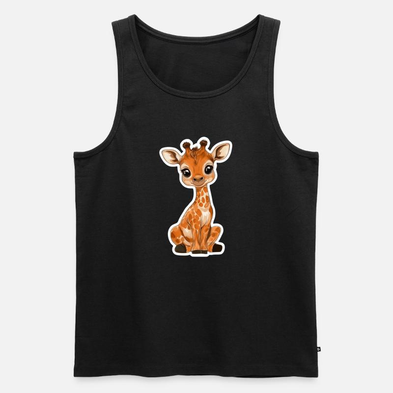 Giraffe - Männer Premium Bio Tank Top - Schwarz