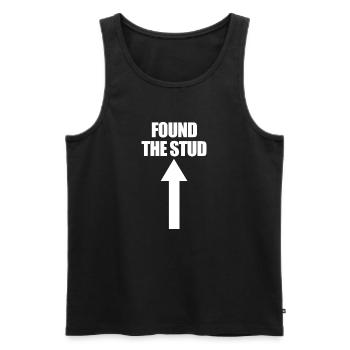 Found The Stud Carpenter Humor Funny Men's Stu - Men's Premium Organic Tank Top - black - Front - AI Model Male 178 light (178cm)