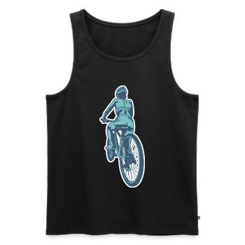 Radfahrerin - Männer Premium Bio Tank Top - Schwarz - Vorne - AI Model Male 178 light (178cm)