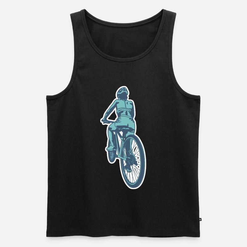 Radfahrerin - Männer Premium Bio Tank Top - Schwarz