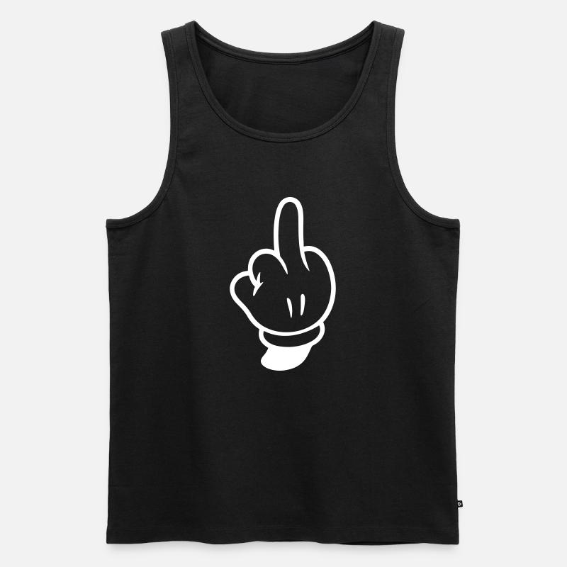Mittelfinger Hand Comic - Männer Premium Bio Tank Top - Schwarz