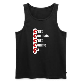 Es ist dumm, aber so ist es nun mal - Männer Premium Bio Tank Top - Schwarz - Vorne - Michal (187cm)