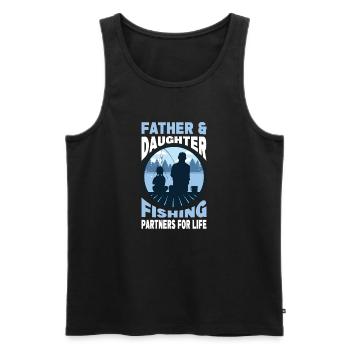 Pêche Père et Fille - Organisation Partenaire pour la Vie - Débardeur bio Premium Homme - noir - Devant - Michal (187cm)