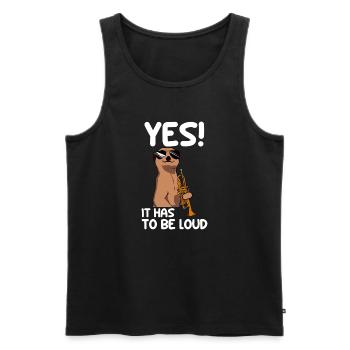 Yes! it has to be loud Trompete Trompetenspieler - Männer Premium Bio Tank Top - Schwarz - Vorne - Michal (187cm)