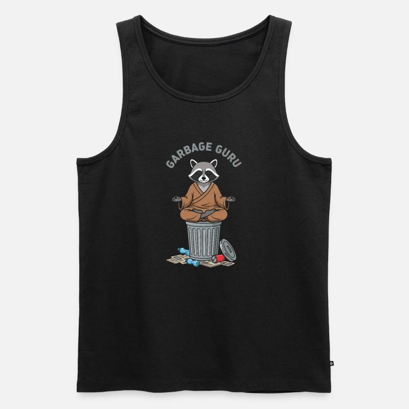 Müllguru Waschbär Zen - Männer Premium Bio Tank Top - Schwarz