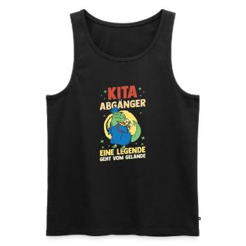Kita Abgänger Eine Legende Verlässt Das Gelände - Männer Premium Bio Tank Top - Schwarz - Vorne - Michal (187cm)