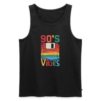 90s Vibes Cassette Retro - Men's Premium Organic Tank Top - black - Front - AI Model Male 178 light (178cm)